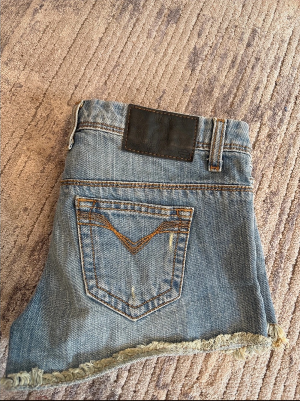 Harley-Davidson Light Blue Women's Denim Jean Shorts with Frayed Hem